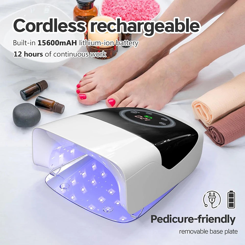 Portable White Hybrid UV LED Nail Lamp with Sensor