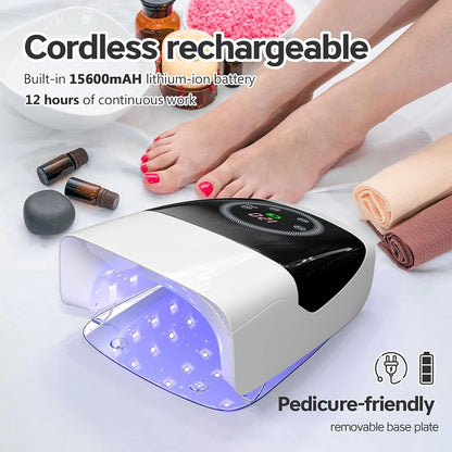 Portable White Hybrid UV LED Nail Lamp with Sensor