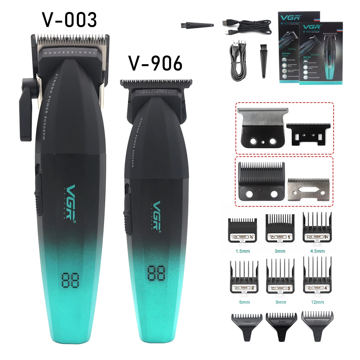 Professional Hair Clipper with Ceramic Blade and USB Charging