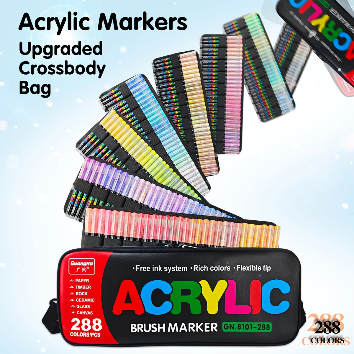 240 Colours Brush Tip Acrylic Paint Markers Carry Bag Set