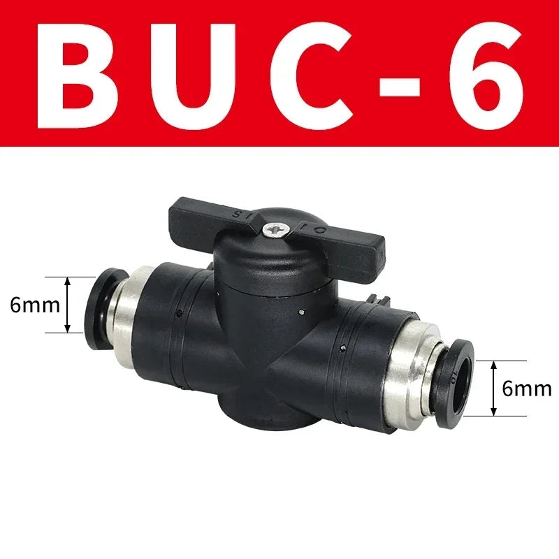6mm Pneumatic Quick Connect Push-In Valve 50pcs