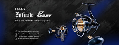 14000 Series Heavy Duty Waterproof Spinning Fishing Reel