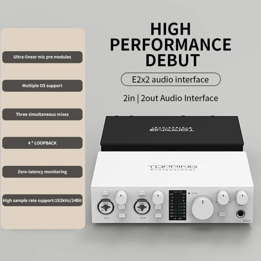 Professional White USB Sound Card 2x2 for Live Streaming