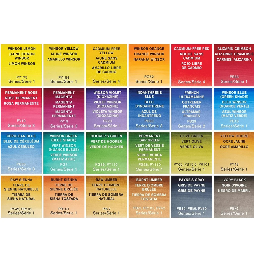 Professional Watercolour Paint Set 24 Colours with Brush