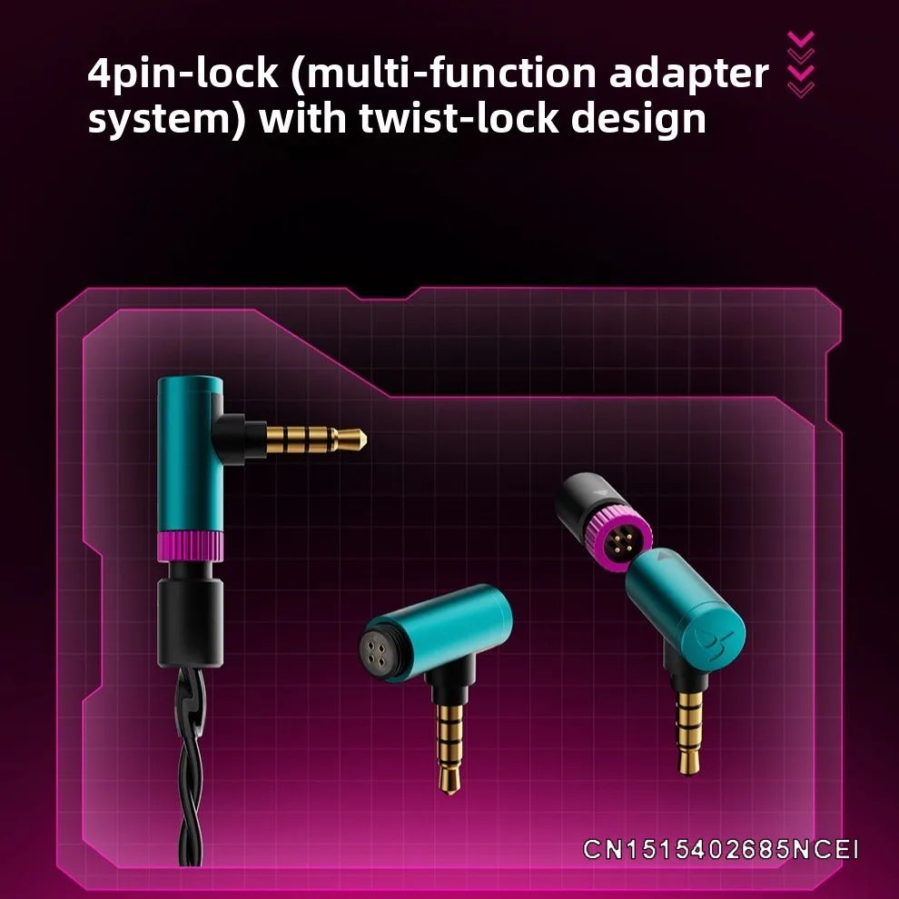 HiFi Wired Earphones 10mm Dynamic Driver Detachable Cable