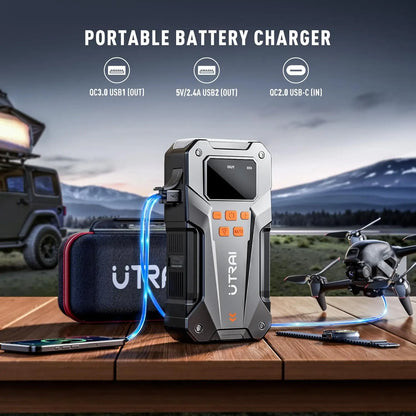 Portable 5000A Car Jump Starter with 150PSI Air Compressor