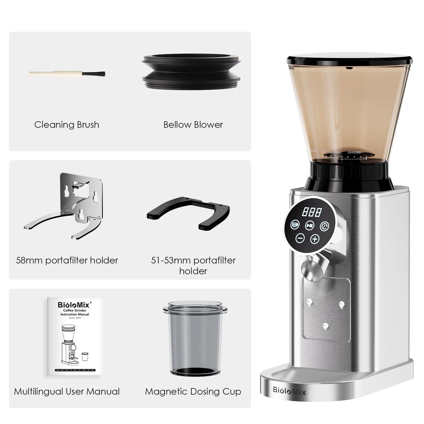 Electric Conical Burr Coffee Grinder with 48 Grind Settings