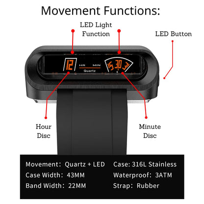 Blue Military Style Waterproof Wristwatch for Men