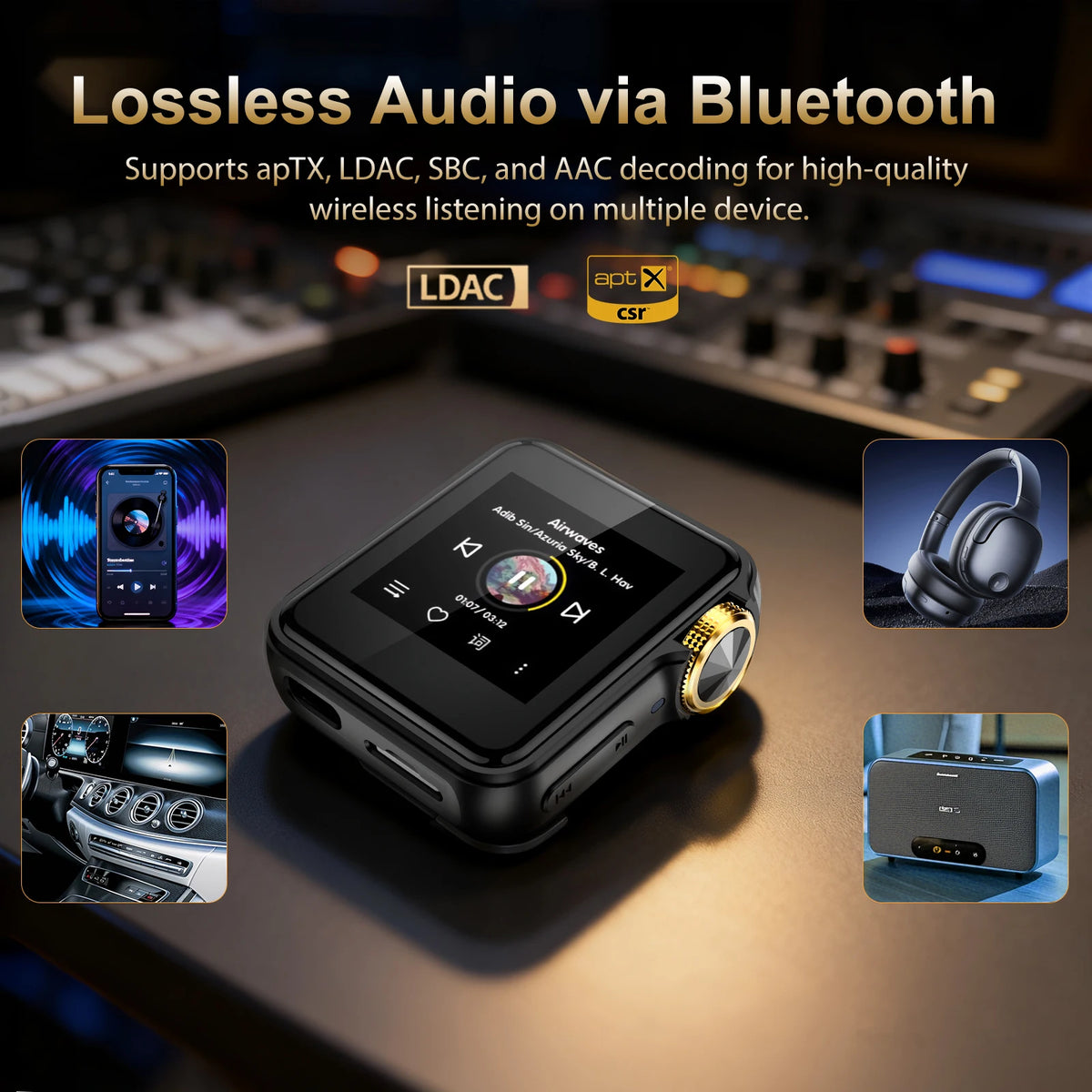 64GB Portable HiFi MP3 Player Bluetooth LDAC DSD256 FLAC