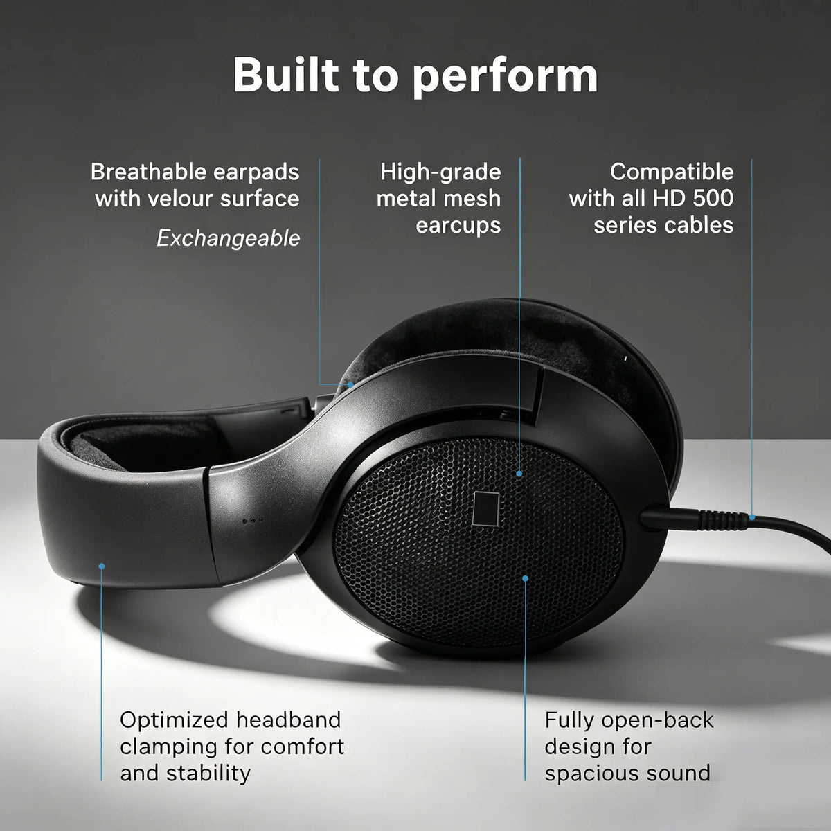 Open-Back 120Ω Studio Monitor Headphones for Mixing