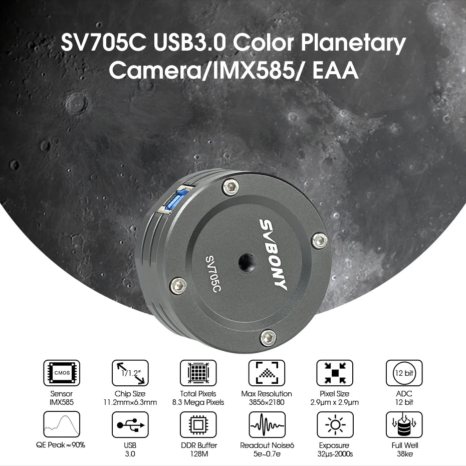 SV705C SV199 Astronomy Camera EAA Lunar Solar Imaging