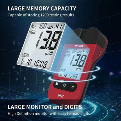 1m Hemoglobin Analyzer with 125 Test Strips for Home