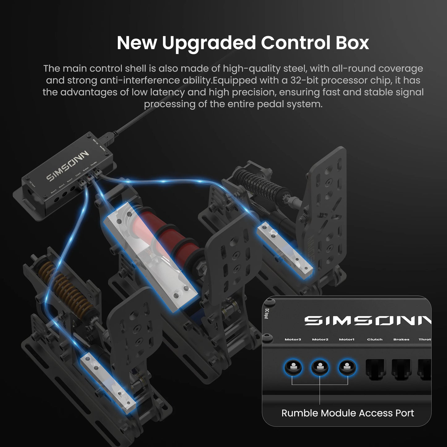 Hydraulic Silver Sim Racing Pedals with PC Compatibility