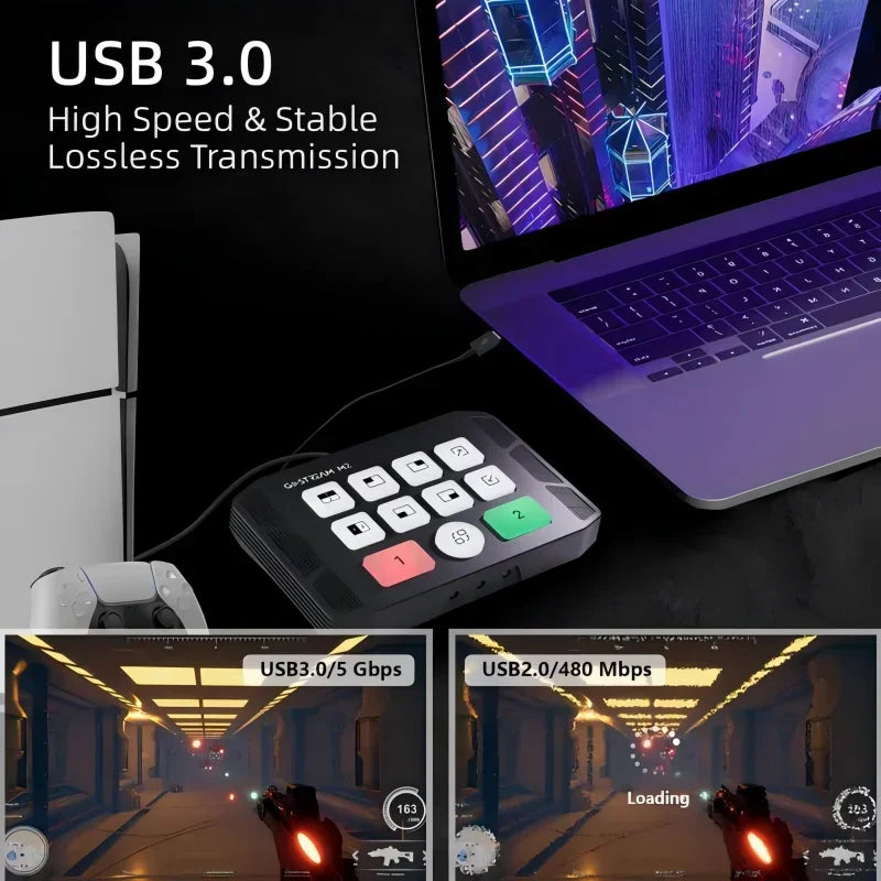 4K Dual Screen HDMI USB Capture Card Switcher