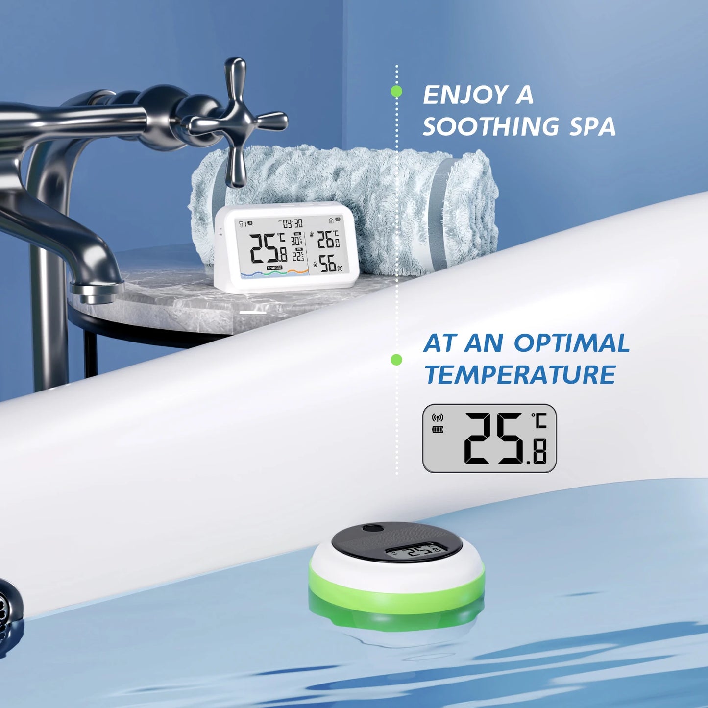 Solar Wireless Pool Thermometer with 300m Range