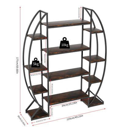 Industrial Half-Moon Flower Rack Multi-Tier Display Shelf