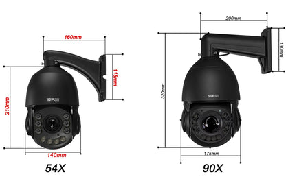 6MP PTZ Camera 54X Optical Zoom Auto Tracking 128G