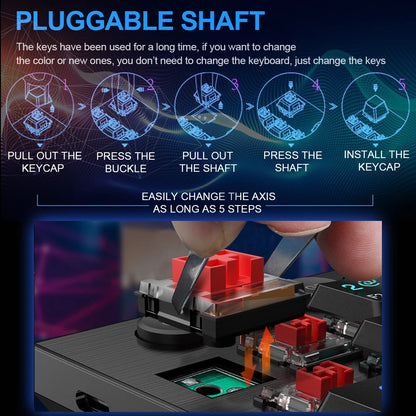 104-Key RGB Mechanical Keyboard USB/Bluetooth Wireless
