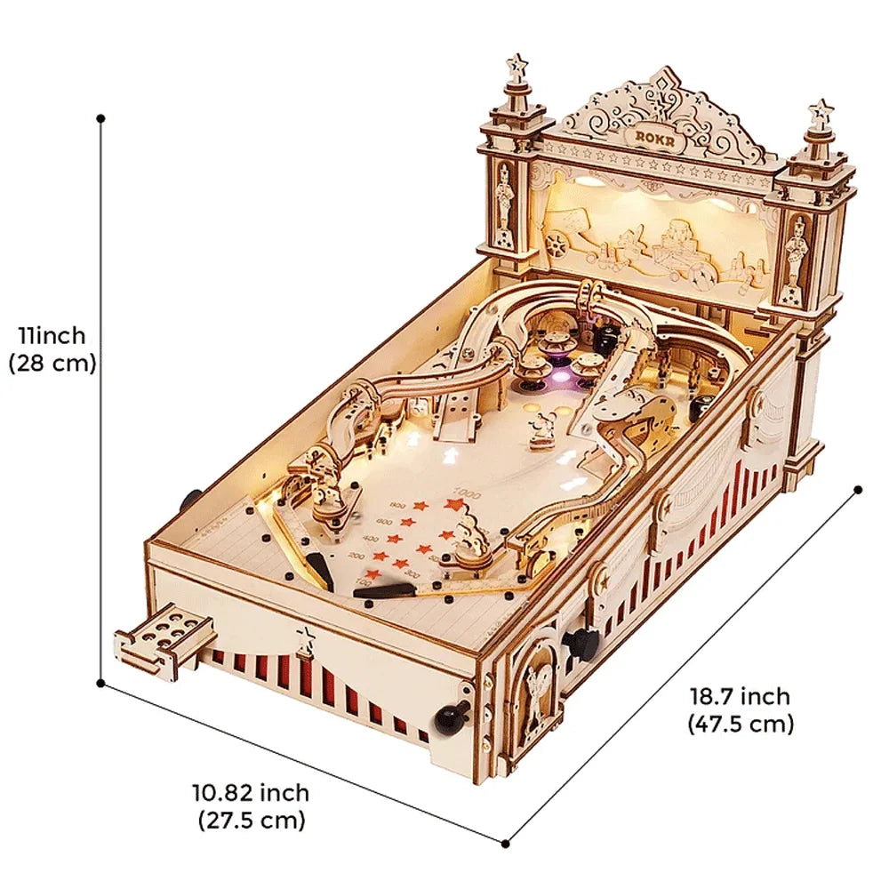 Vintage Style 3D Wooden Pinball Puzzle DIY Game Kit