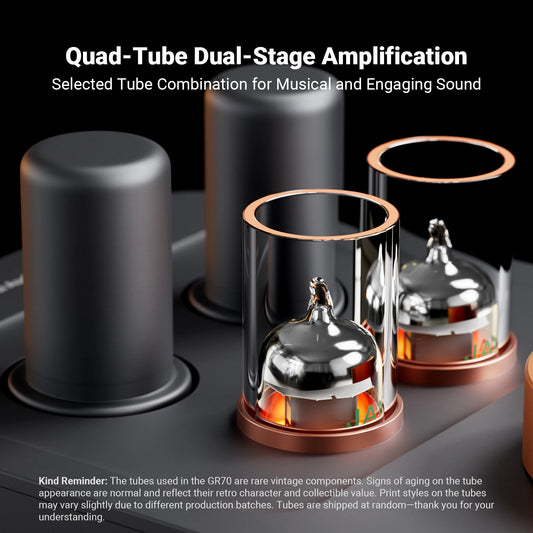 High Fidelity GR70 Tube Headphone Amp with Dual Inputs Orange