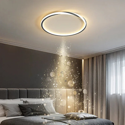 Black 40cm Modern LED Ceiling Light Adjustable Brightness