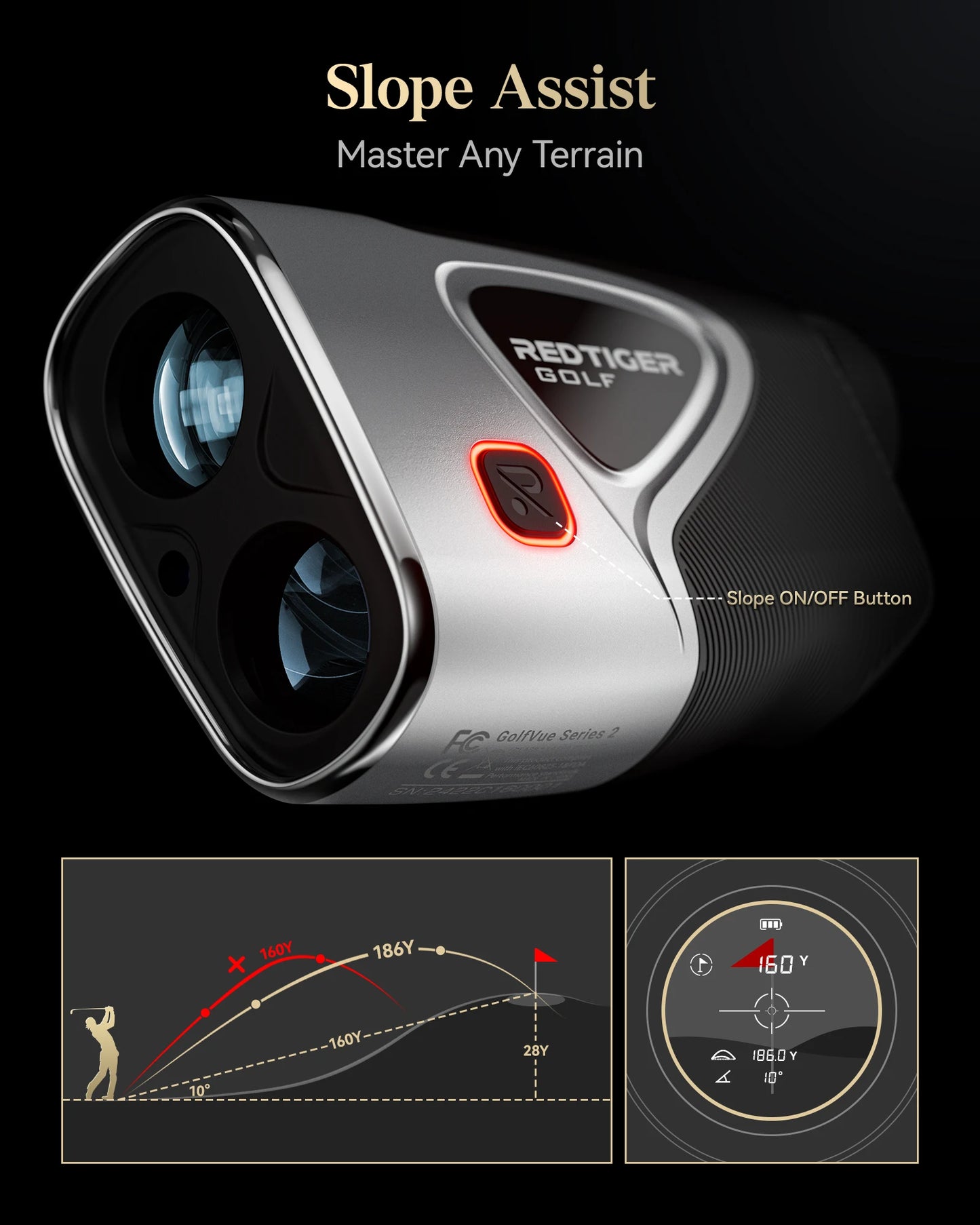 Golf Laser Rangefinder with Slope and Pin Lock