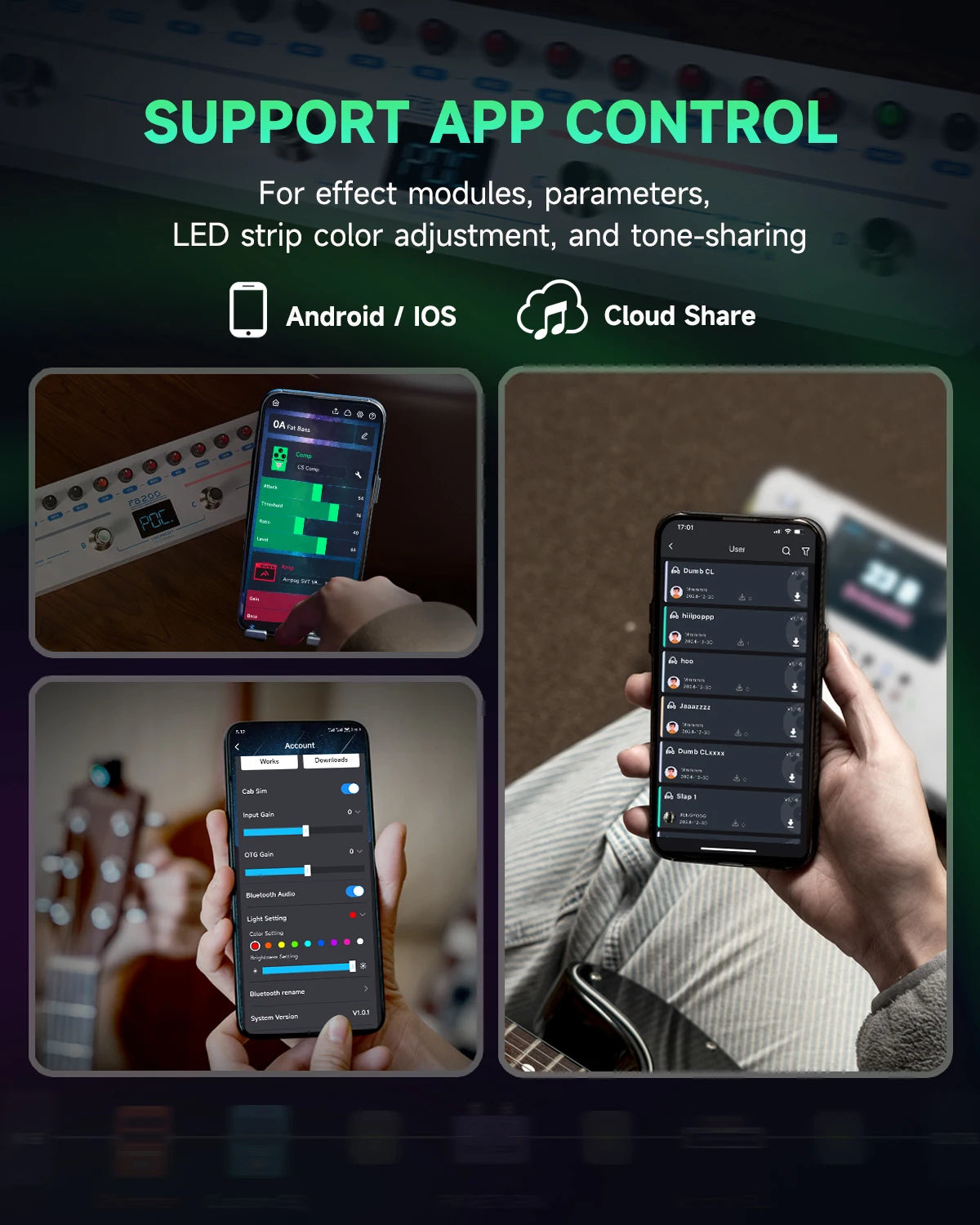 Intelligent Bass Pedal with 40 Presets and 10 Cab Simulations
