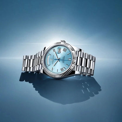 Luxury Automatic Mens Watch Sky Blue Dial