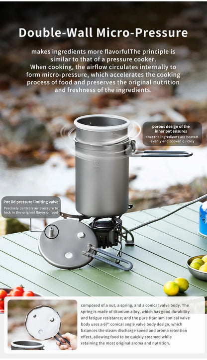 Titanium High-Altitude Outdoor Pressure Cooker Pot