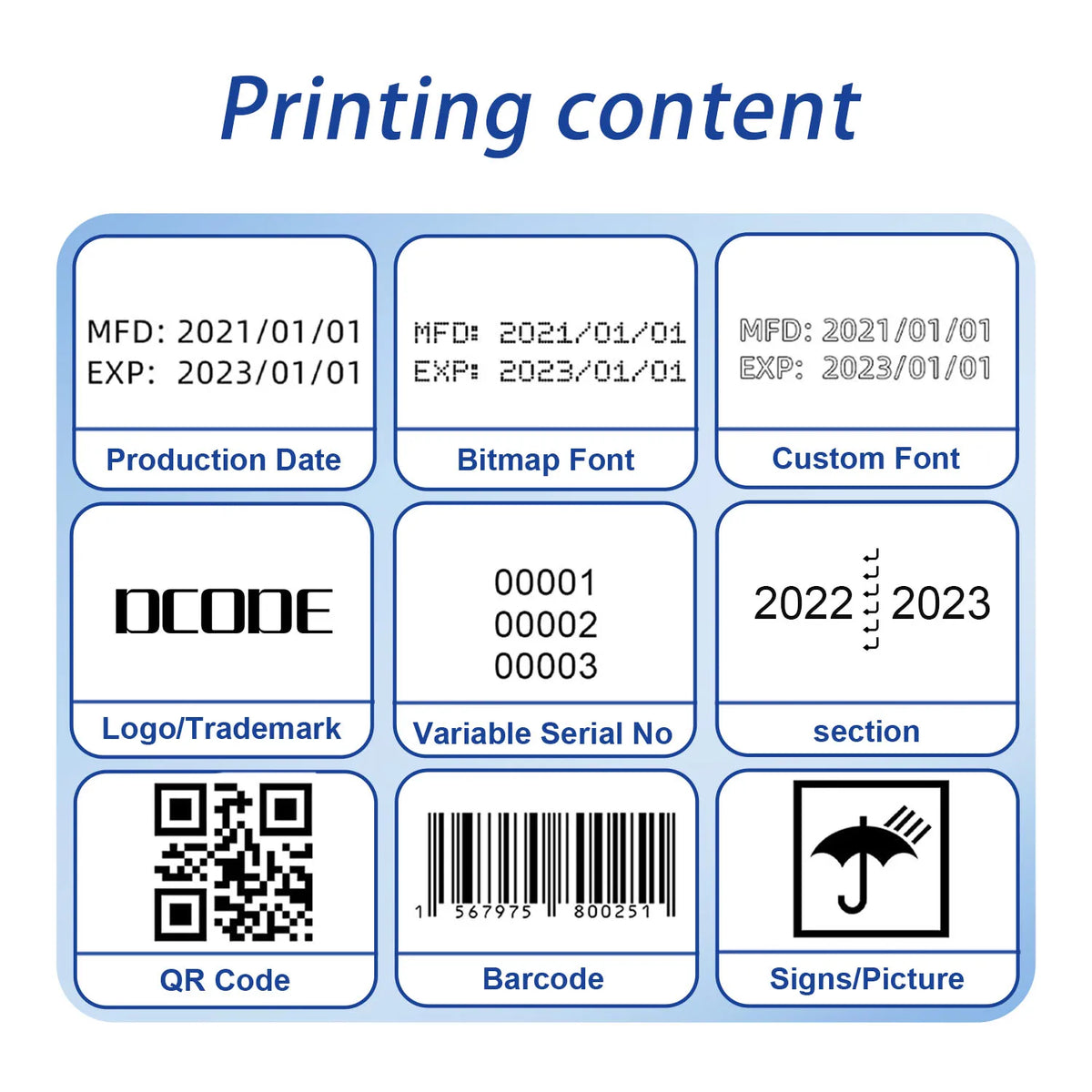 12.7mm Fast-Dry Black Ink Cartridges for Handheld Printer