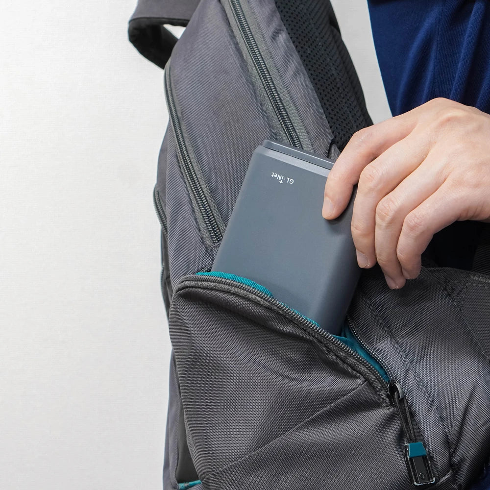 Portable WiFi 6 Travel Router with Protective Carry Case