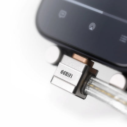 USB-C OTG Cable Pure Silver L-Shaped DAC Audio Cable