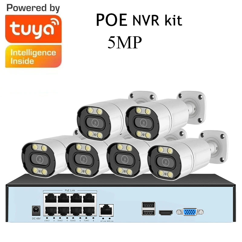 8CH 5MP CCTV Kit with 6 Cameras