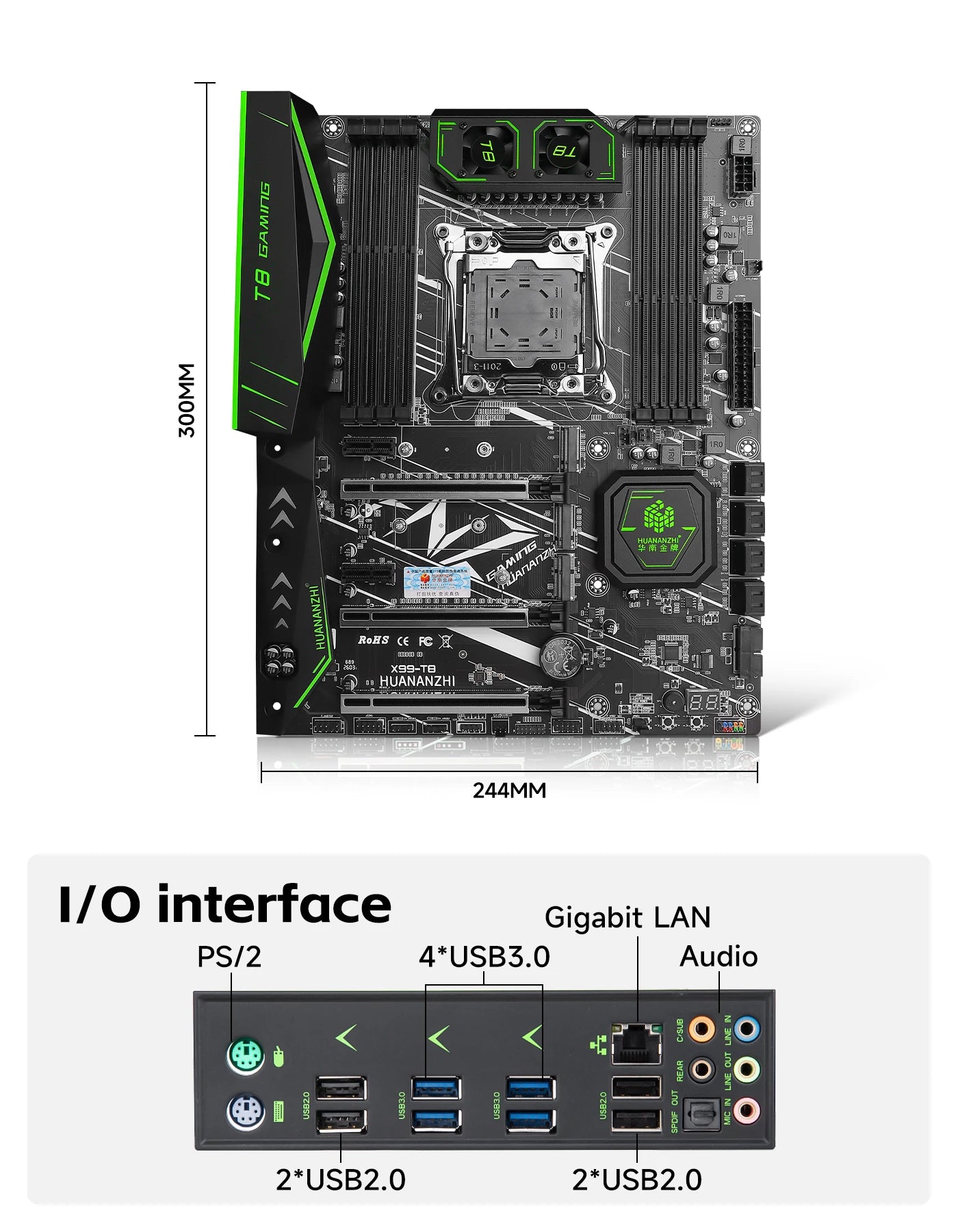X99 LGA 2011-3 ATX Motherboard DDR3 ARGB TPM2.0