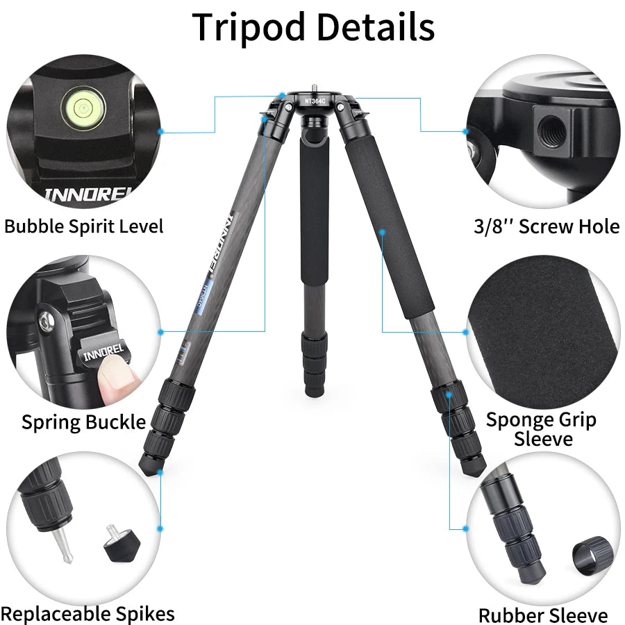 Professional Carbon Fiber Tripod for DSLR Video Cameras