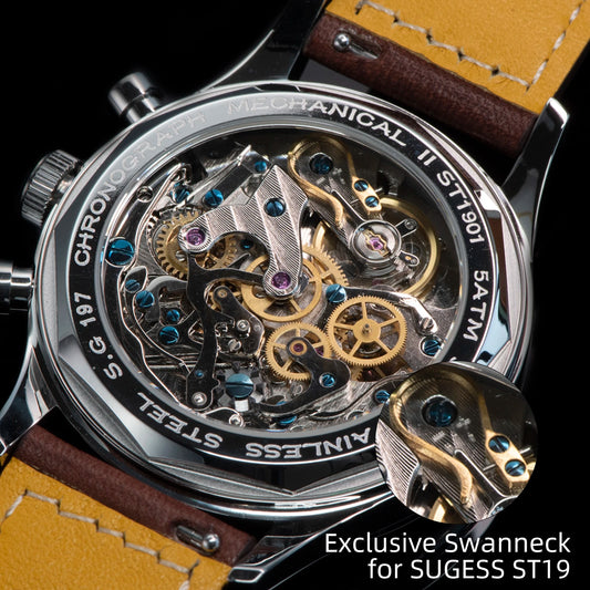 Racing Inspired Mechanical Wristwatch with Leather Strap