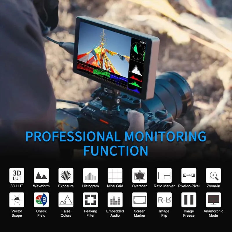 6 Inch 4K HDMI Camera Field Monitor 1200nit High Brightness