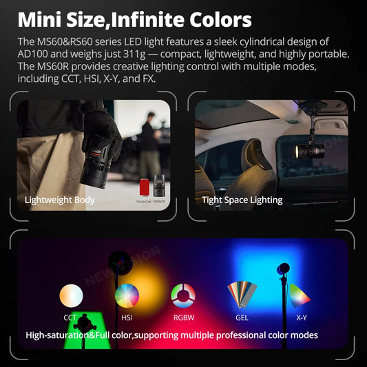 Portable 60W RGB LED Studio Light – 14 Effects