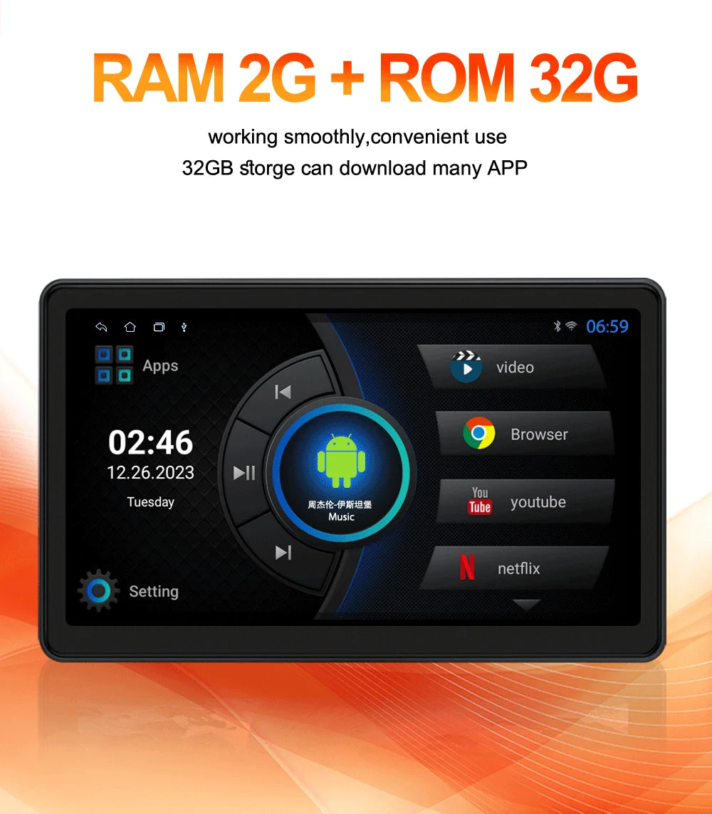 10.1" Android 13 Car Headrest Monitor 32GB