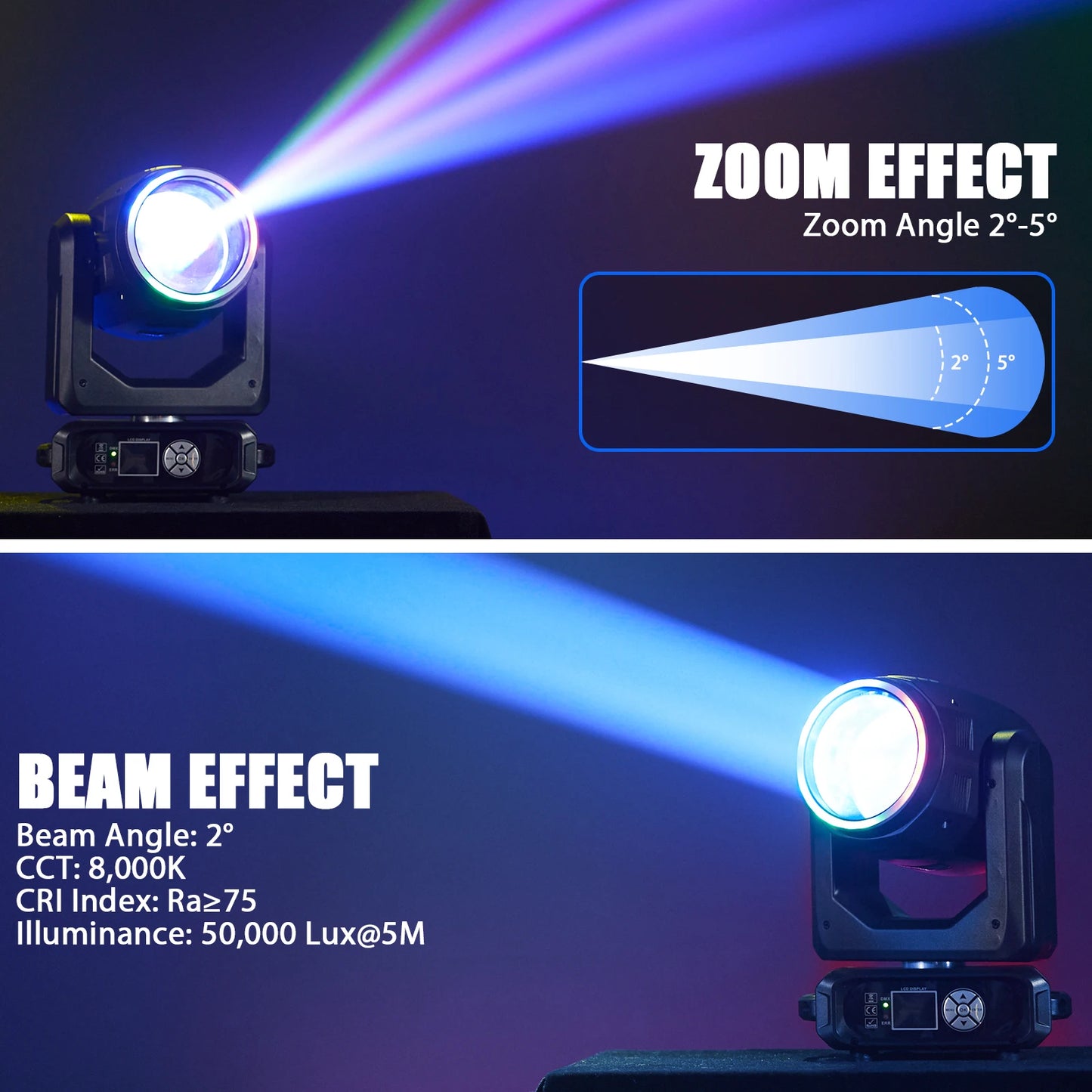 200W LED Beam Moving Head Light DMX Stage Effect