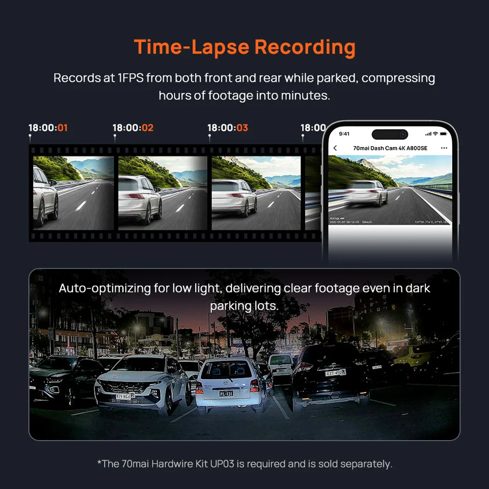 4K UHD Dash Cam GPS Voice Control