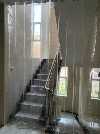 PVC Sliding Door Curtain Transparent 100x210cm Windproof
