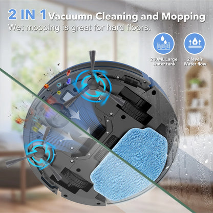 Smart Robot Vacuum 15kPa with Water Tank and Auto Charging