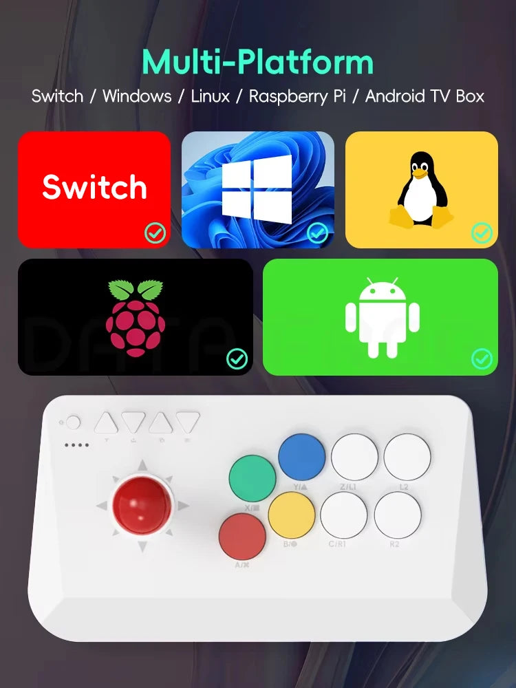 Dual Wireless Game Controller Arcade Stick Bluetooth 2PCS