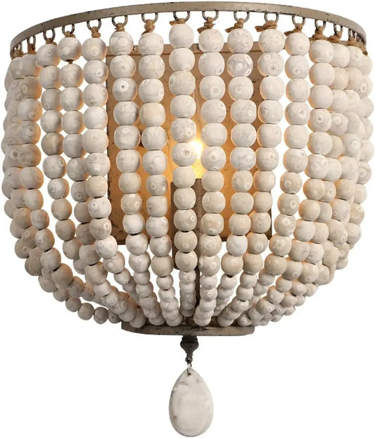 Industrial White Bead Wall Lamp E14 Retro Style