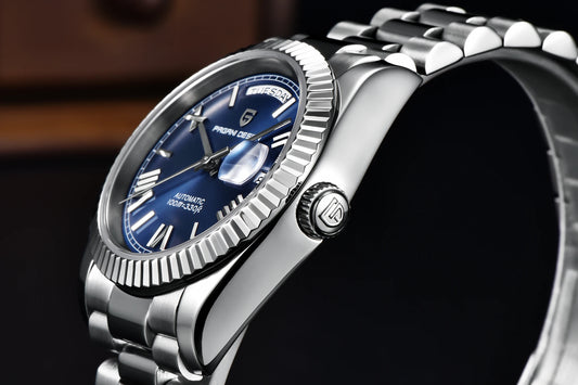 Classic Automatic Mens Watch Sapphire Glass Blue