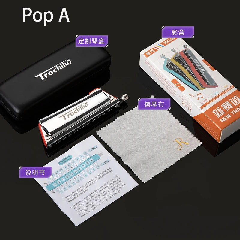 Professional 10-Hole Harmonica for Blues & Pop