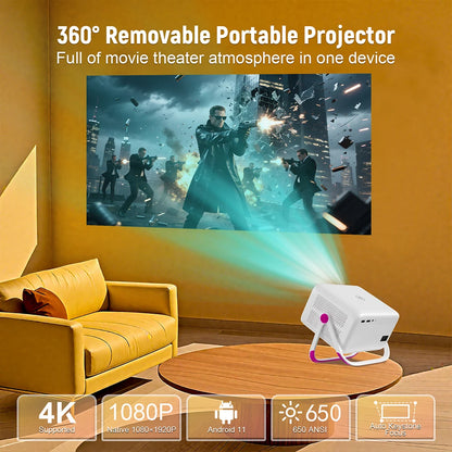 Portable 1080P Projector with Auto Focus Android 11