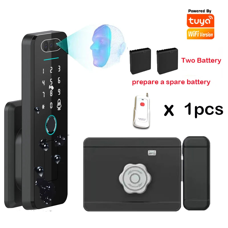 3D Face Smart Door Lock WiFi Waterproof 2 Battery RC