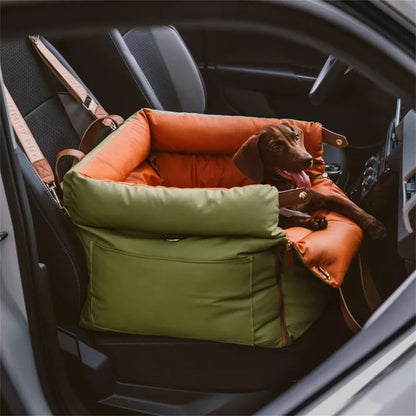 Luxury Pet Car Seat Booster Waterproof Travel Bed Green